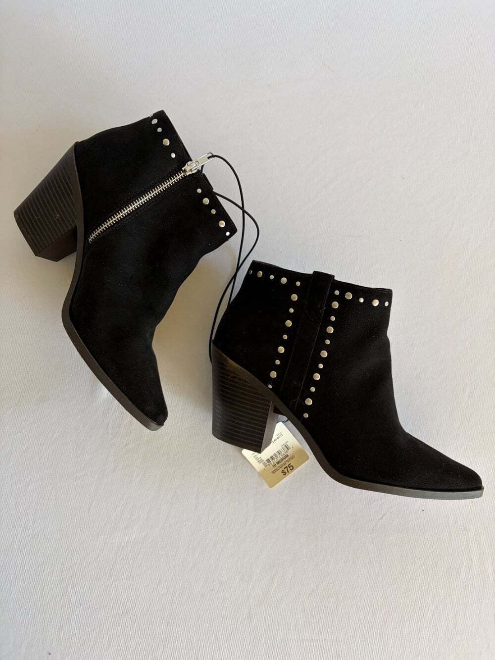 a.n.a New Approach Darlin Black Studded Ankle Booties Boots Women's Size US 10
